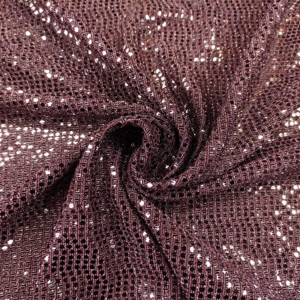 Tessuto Jersey glitter con punti luce orchidea