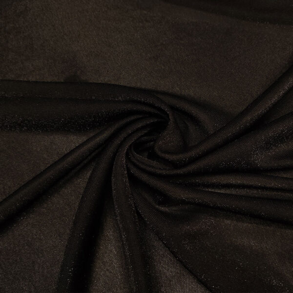 Tessuto Jersey leggero lurex nero