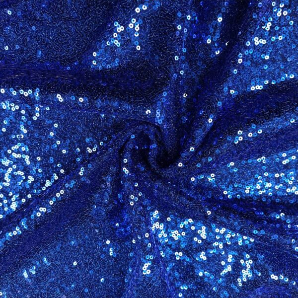 Tessuto glitter Ricamato con paillettes blu elettrico