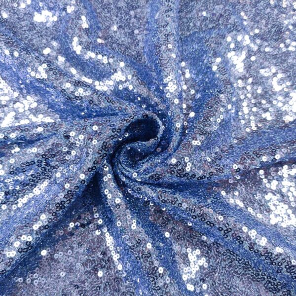 Tessuto glitter Ricamato con paillettes celeste
