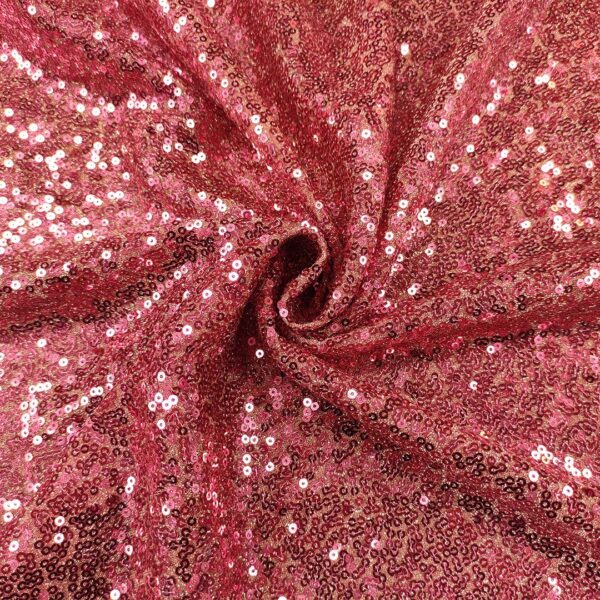 Tessuto glitter Ricamato con paillettes rosa shocking