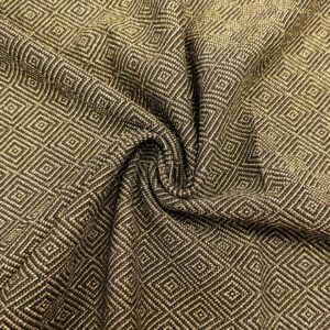 Tessuto Jersey peso autunnale a fantasia motivo geometrico lurex oro - nero