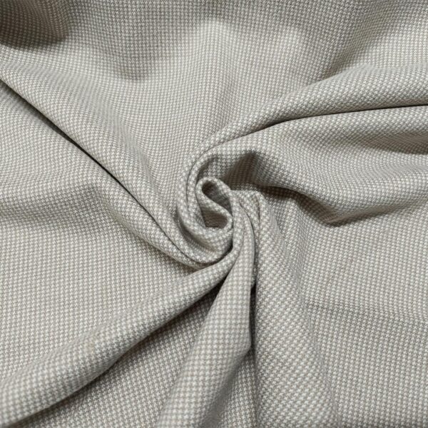 Tessuto Jersey peso autunnale a fantasia motivo pied de poule beige - panna