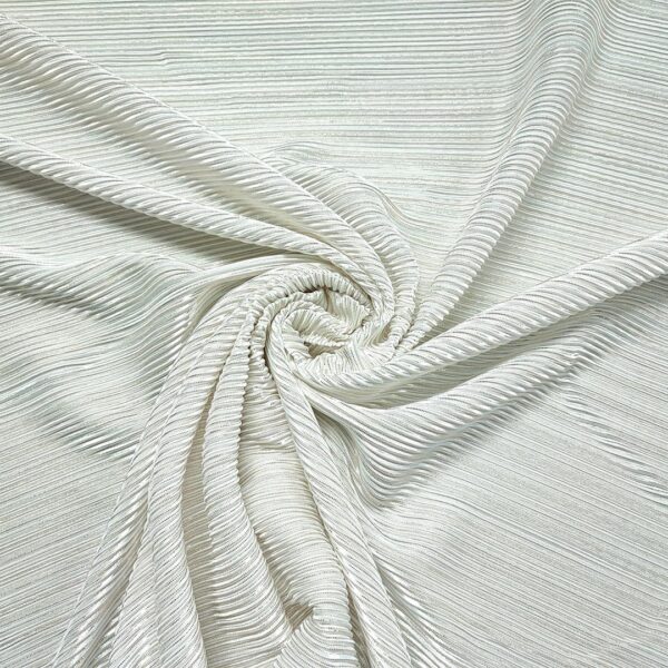 Tessuto Jersey plissè panna - oro