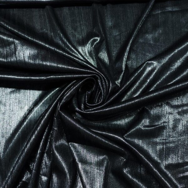 Tessuto Jersey spalmato argento - nero