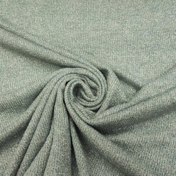 Tessuto Maglia Costina Lurex in tinta unita verde salvia