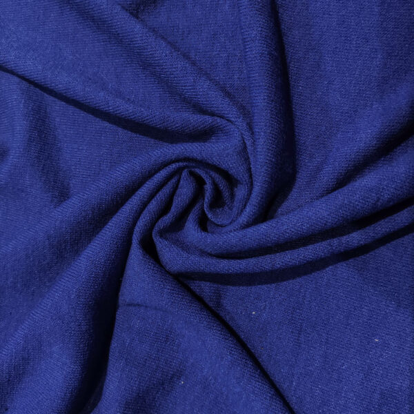 Tessuto Maglia Mano Lana Angoretta in tinta unita blu cina