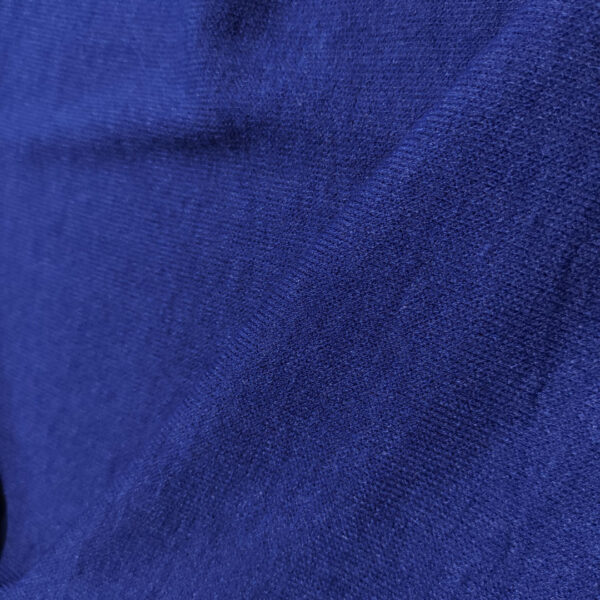Tessuto Maglia Mano Lana Angoretta in tinta unita blu cina