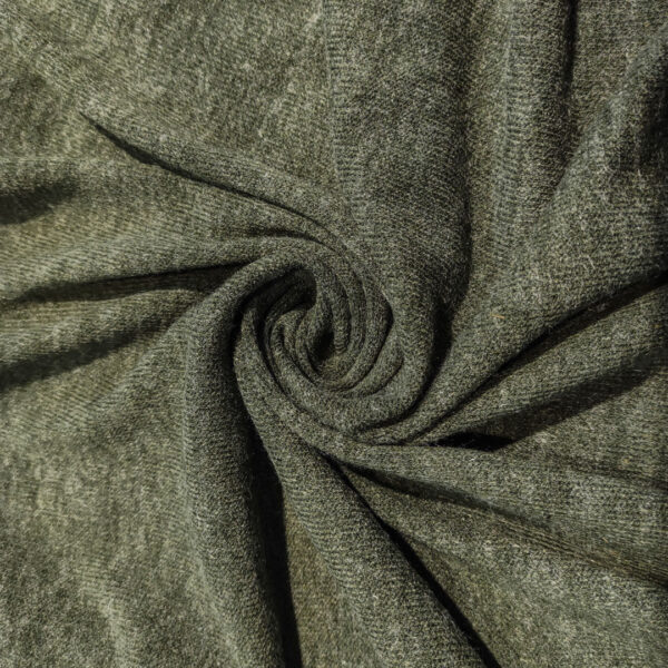 Tessuto Maglia Mano Lana Angoretta in tinta unita verde oliva