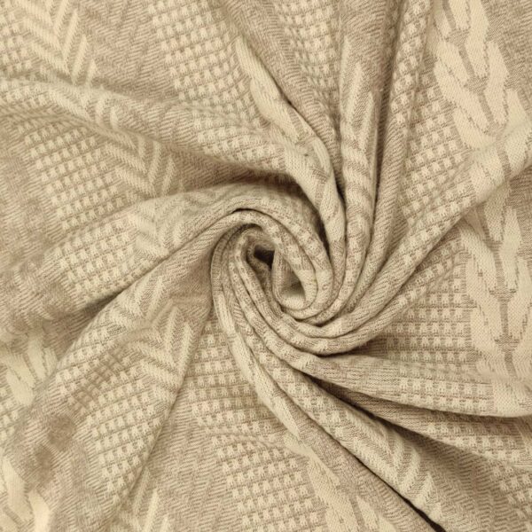 Tessuto Maglia Mano Cashmere motivo treccia tinta unita tortora - beige