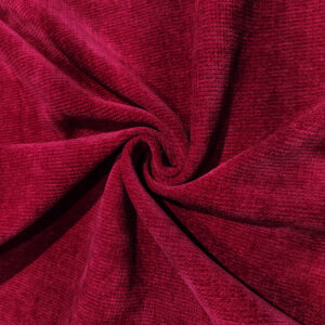 Tessuto Maglia mano ciniglia tinta unita cherry