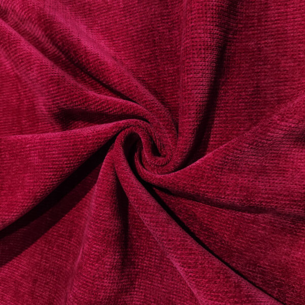 Tessuto Maglia mano ciniglia tinta unita cherry