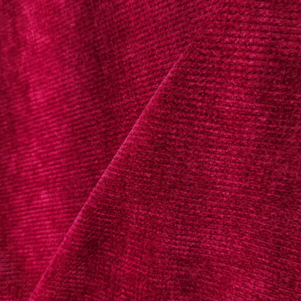 Tessuto Maglia mano ciniglia tinta unita cherry