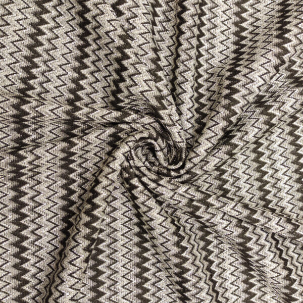 Tessuto Maglia Mano Lana lurex a fantasia motivo geometrico nero - argento