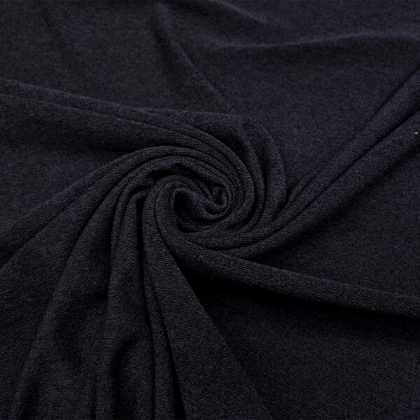 Tessuto Maglia Mano Lana in tinta unita nero