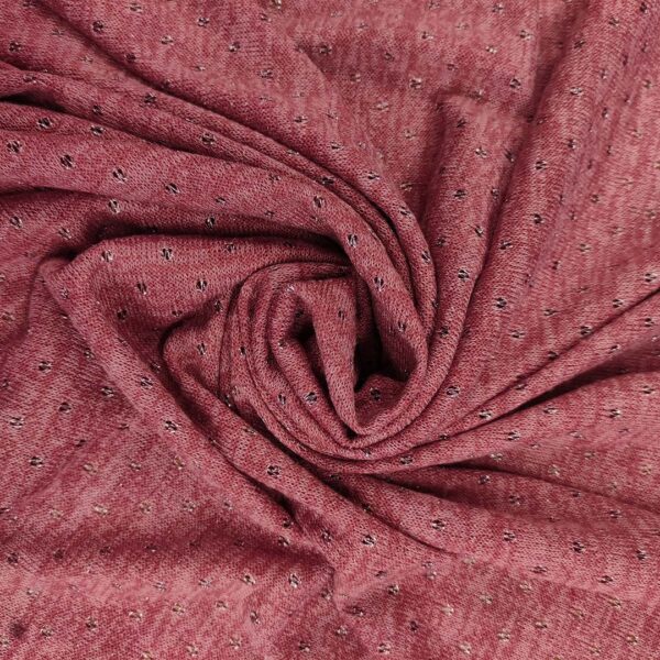 Tessuto Maglia Mano Lana traforata lurex rosa antico