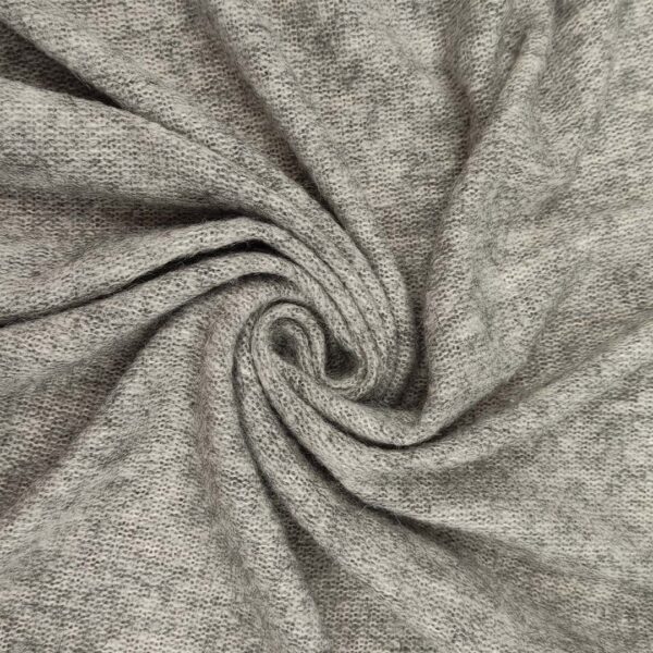 Tessuto Maglia Mano Mohair in tinta unita grigio chiaro