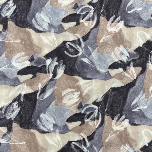 Tessuto Misto Cotone per arredo a fantasia motivo astratto grigio - beige