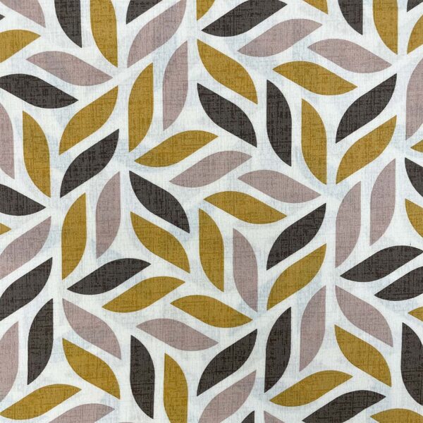 Tessuto Misto Cotone per arredo a fantasia motivo astratto ocra - beige - marrone