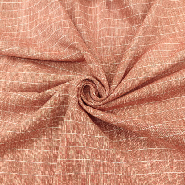 Tessuto Misto lino a fantasia motivo rigato aragosta - bianco