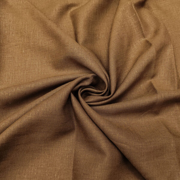 Tessuto Misto Lino in tinta unita cammello scuro