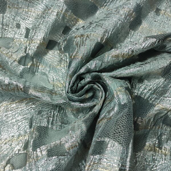 Tessuto Organza jacquard motivo astratto argento - grigio