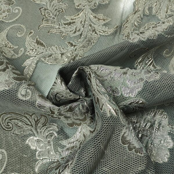 Tessuto Organza jacquard motivo tortora - grigio