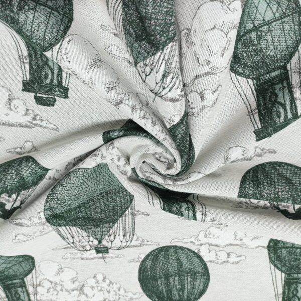 Tessuto per arredo Gobelin a fantasia motivo astratto beige - verde petrolio