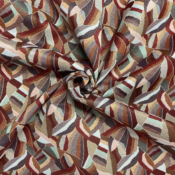 Tessuto per arredo Gobelin a fantasia motivo astratto rosa - bordeaux - tiffany