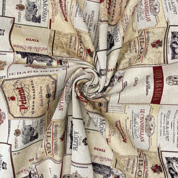 Tessuto per arredo Gobelin a fantasia motivo astratto beige - sabbia - bordeaux