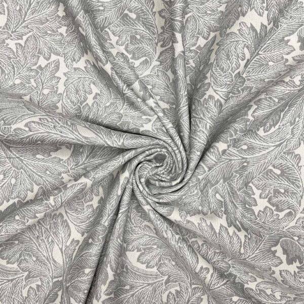 Tessuto per arredo Gobelin a fantasia motivo floreale bianco gesso - grigio