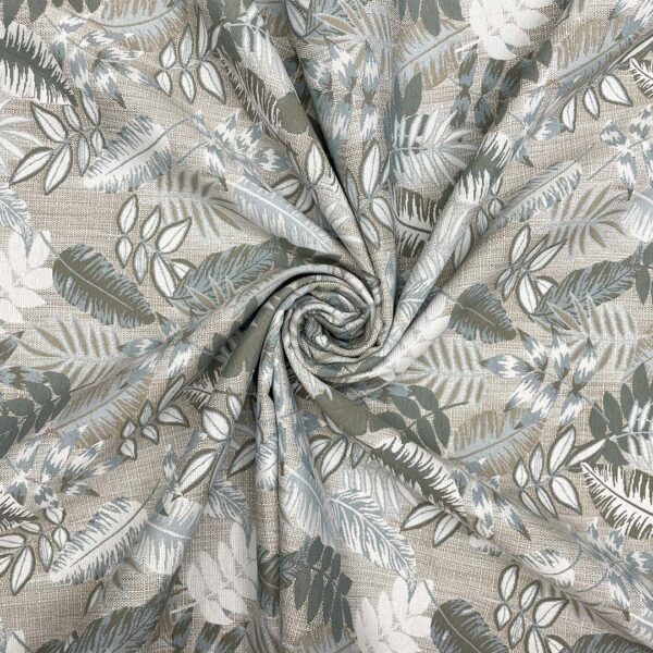 Tessuto per arredo Gobelin a fantasia motivo floreale panna - tortora - azzurro