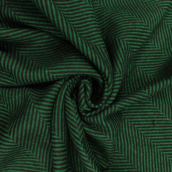 Tessuto per cappotto motivo spigato nero - verde