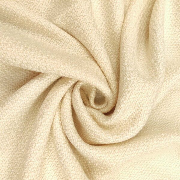 Tessuto per cappotto motivo Tweed bouclè tinta unita panna
