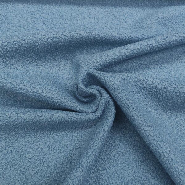 Tessuto per cappotto bouclé tinta unita celeste