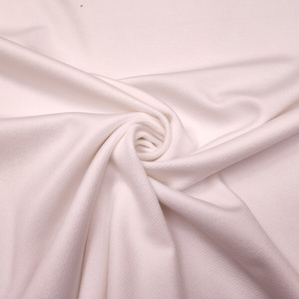 Tessuto per cappotto mano cashmere tinta unita bianco seta