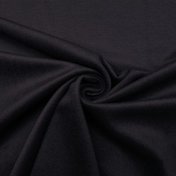 Tessuto per cappotto mano cashmere tinta unita nero