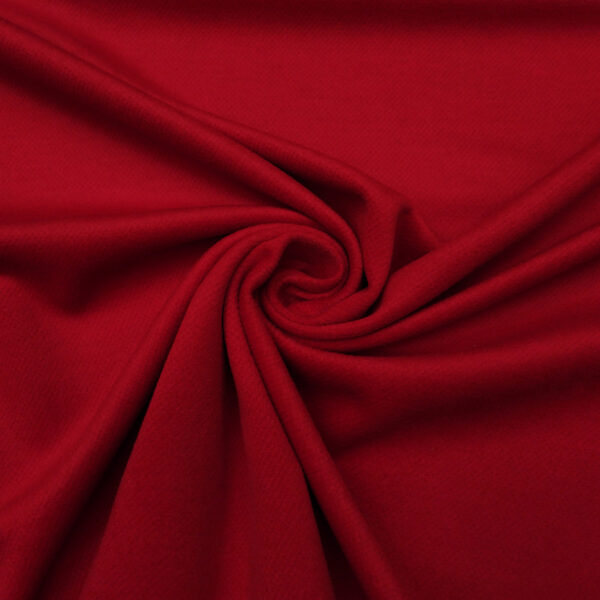 Tessuto per cappotto mano cashmere tinta unita rosso