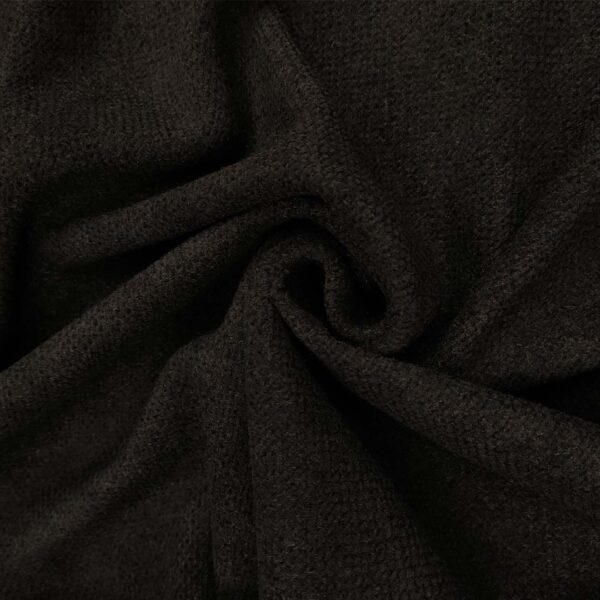 Tessuto per cappotto mano mohair tinta unita nero