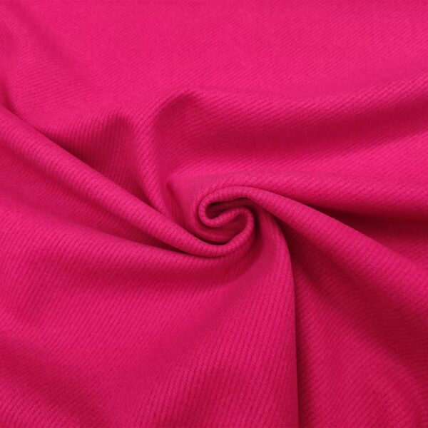 Tessuto per cappotto motivo diagonale in tinta unita fucsia