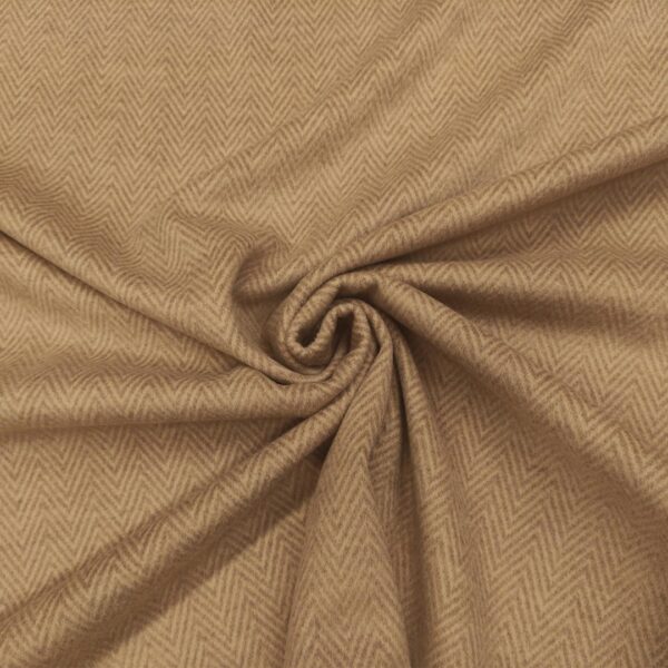 Tessuto per cappotto motivo spigato in tinta unita beige