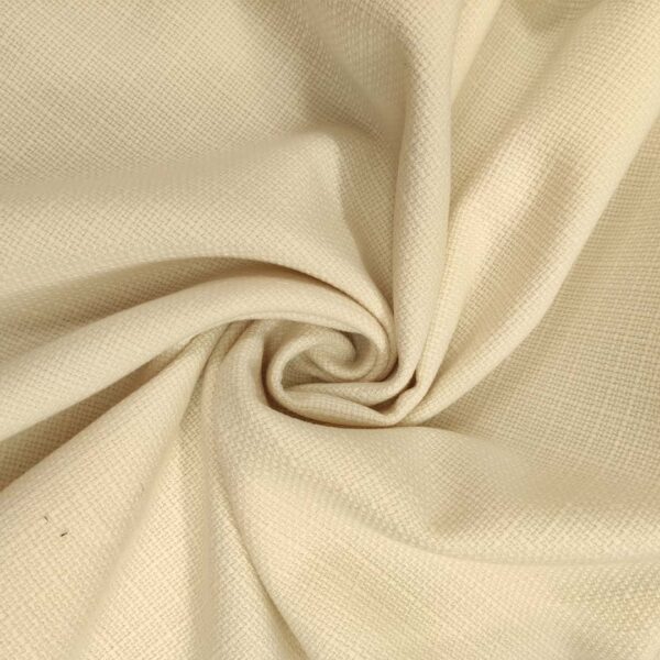 Tessuto per cappotto motivo Tweed tinta unita panna