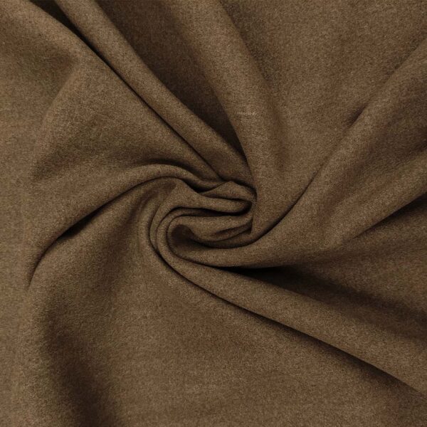 Tessuto per cappotto Panno double face tinta unita marrone - beige