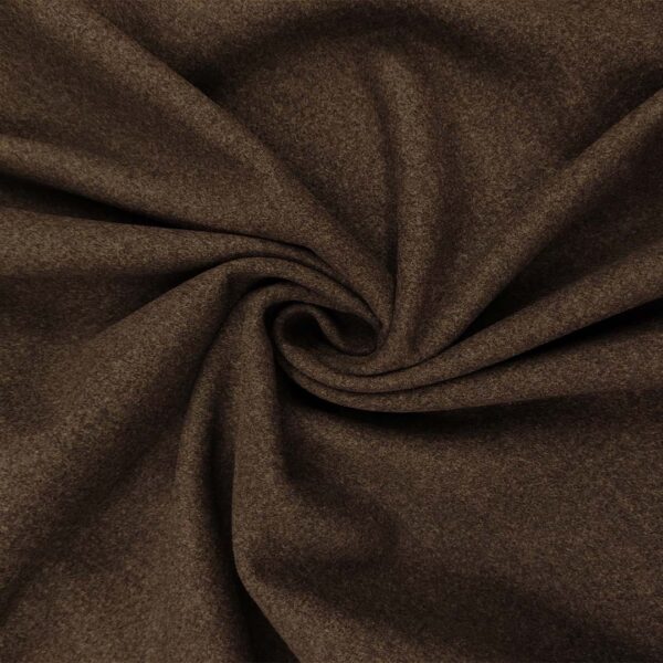 Tessuto per cappotto Panno double face tinta unita marrone - biscotto