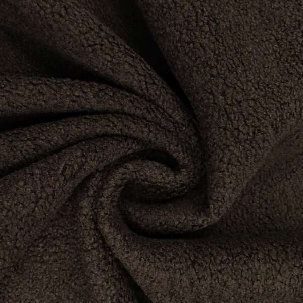 Tessuto per cappotto simil dainetto doppiato con tessuto Bouclè tinta unita nero