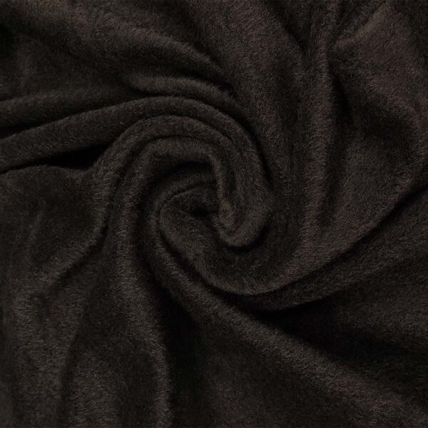 Tessuto per cappotto a pelo alto tinta unita nero