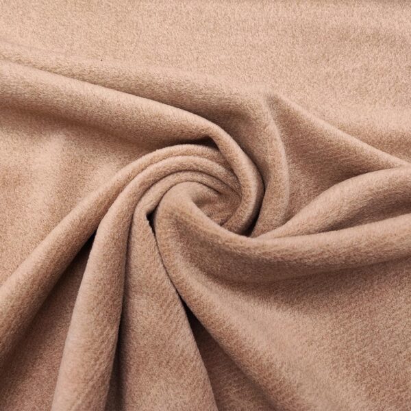 Tessuto per cappotto tinta unita beige