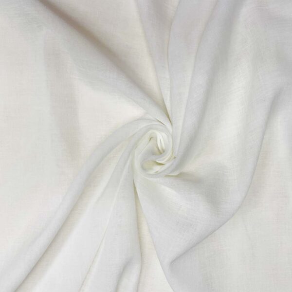 Tessuto per tende effetto lino tinta unita bianco naturale