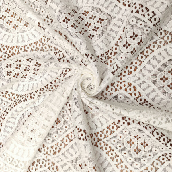 Tessuto pizzo doppio smerlo motivo astratto