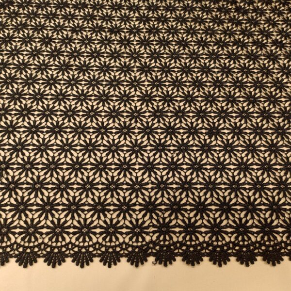 Tessuto Pizzo macramè nero